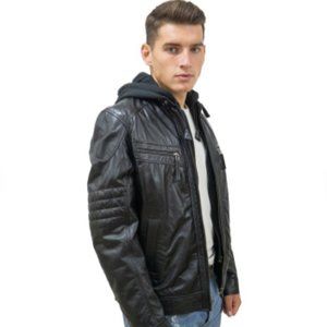 Men's leather jacket, leather jacket sheepskin